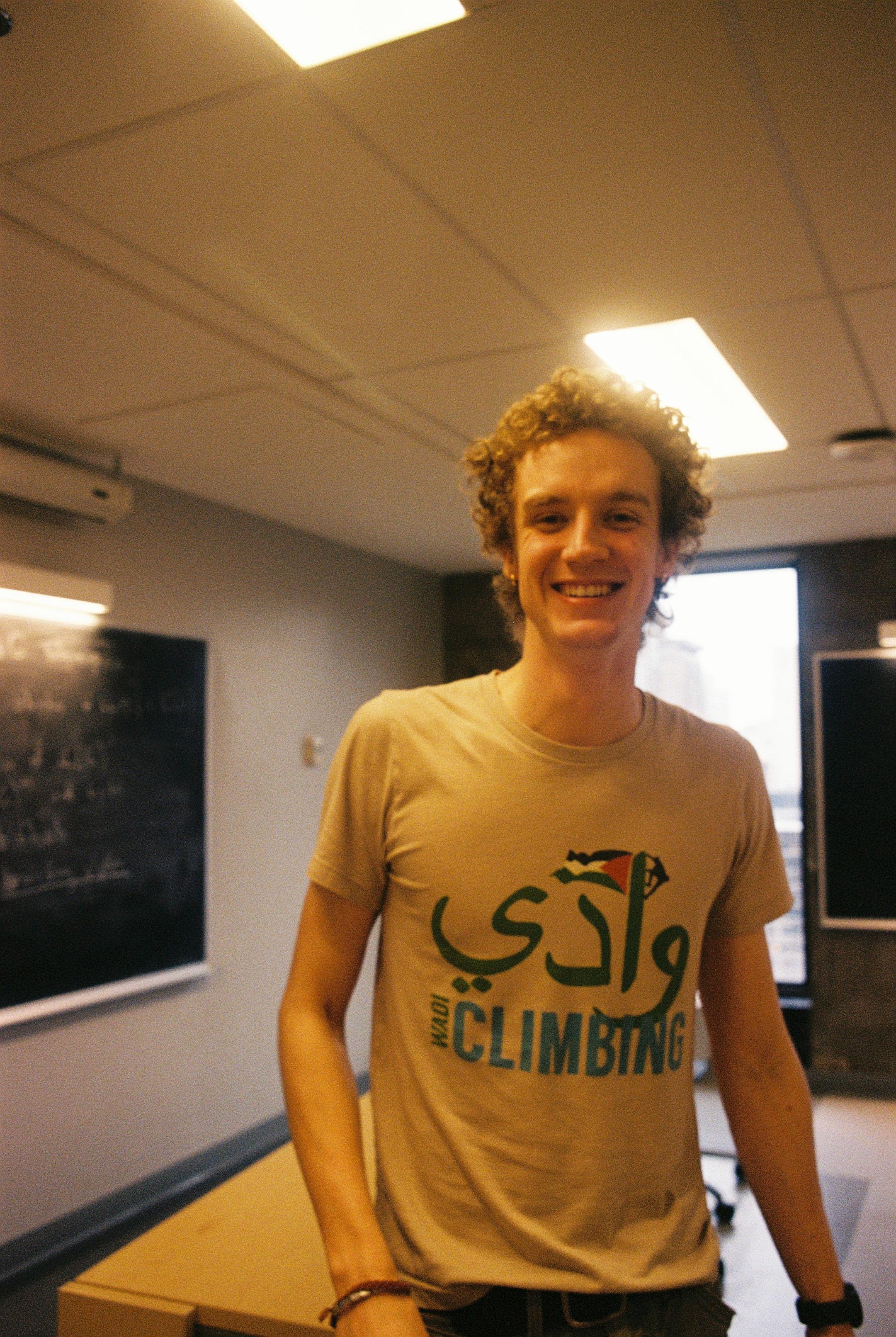 Young man in a classroom